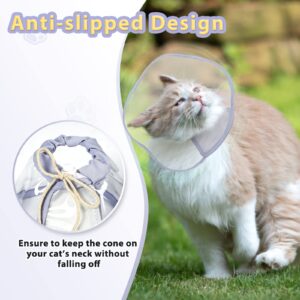 Cat Cone, Cat Cones Alternative to Stop Licking and Scratching, Soft Cone for Cats After Surgery with Drawstrings, Comfortable Pet Cones for Cats to Recovery Wound