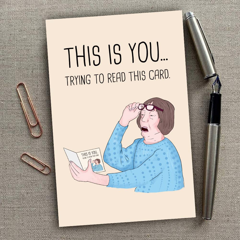 Funny Mothers Day Card, Rude Mothers Day Card from Daughter Son, Cheeky Birthday Card for Mom, Bad Eyesight Mom Card