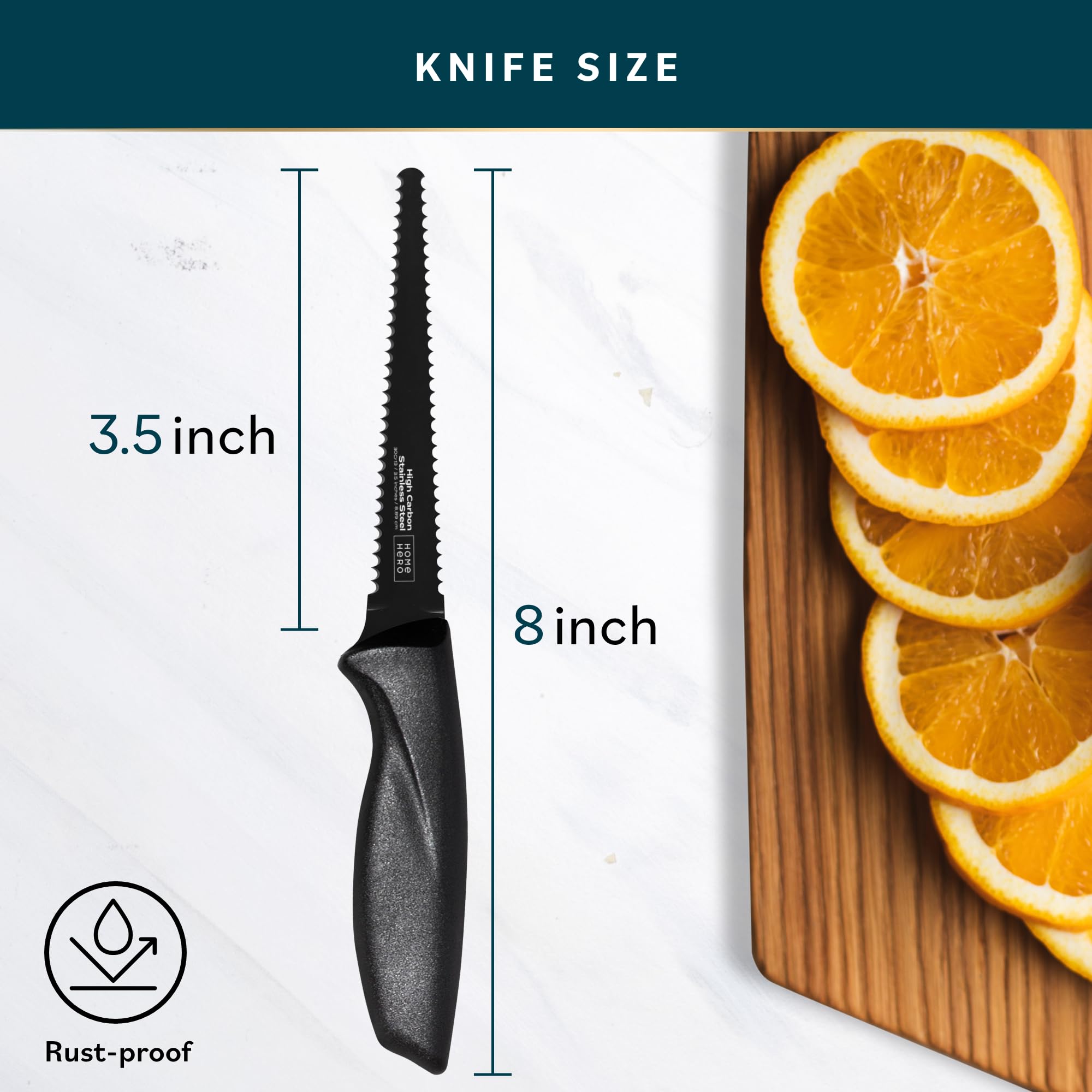 Home Hero 2 Pcs Grapefruit Knife with Sheath - High Carbon Stainless Steel Chopping Knife with Ergonomic Handle - Razor-Sharp Multi-Purpose Kitchen Knife for Chopping Vegetable and Cooking