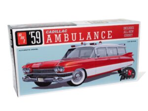 amt 1959 cadillac ambulance w/gurney 1:25 scale model kit