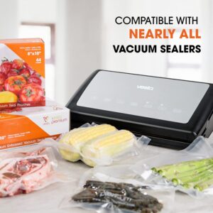 Vesta Precision Premium Vacuum Sealer Bags Rolls - 8” x 20’ (2 Rolls) | 11” x 16’ (3 Rolls) 5 Mil Thickness, Puncture Resistant, Ideal for Food Storage, Meal Prep, and Sous Vide