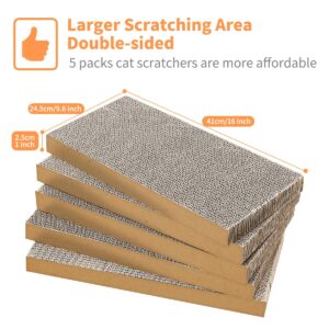 AGYM Cat Scratcher Cardboard Box for Indoor Cats 5 Packs in 1, Cat Scratching Pad Cardboard Box for Indoor Cats and Kitten, Large Size Cat Scratch Pad Board Easy for Cats to Scratch