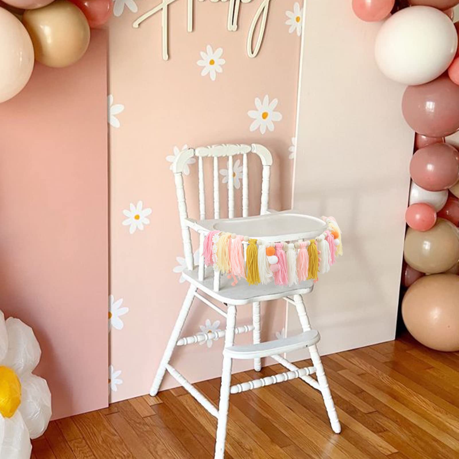 Daisy Birthday High Chair Banner, Daisy One First Birthday Decorations, Groovy Two High Chair Banner, Handmade 1st Birthday Decor, 2nd Birthday Garland Hippie 70S Banner Groovy Photo Prop