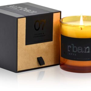 Urban Concepts by DECOCANDLES - Spices & Evergreen - Highly Scented Soy Candle - Long Lasting - Hand Poured in USA (9 Oz.)