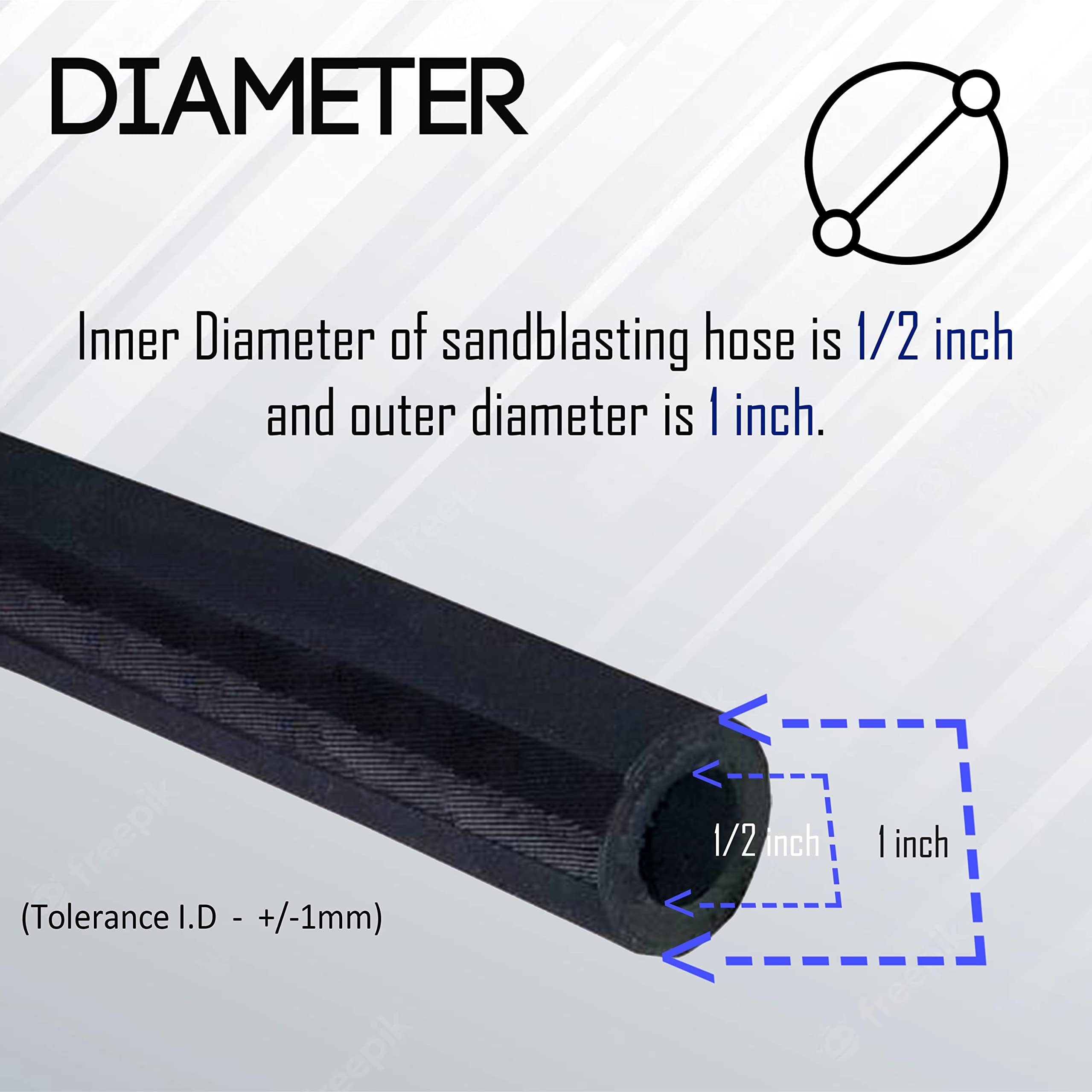 SIMOND STORE Abrasive Sandblast Hose 1/2" ID, 1" OD Blast Hose 25 Feet Long Sandblasting Hose