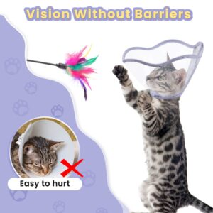 Cat Cone, Cat Cones Alternative to Stop Licking and Scratching, Soft Cone for Cats After Surgery with Drawstrings, Comfortable Pet Cones for Cats to Recovery Wound