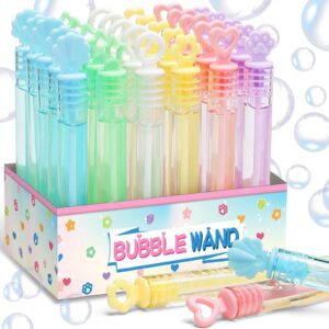 bubble party favors for kid, 30 pack mini bubbles bulk with display box, pastel bubble wand sticks toy for party supplies, birthday, wedding decorations, goody bag fillers stuffers, carnival prizes