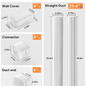 Toutgood 4'' 7.5Ft Mini Split Line Set Cover kit for Ductless Mini Split Air Conditioner and Heat Pumps PVC Decorative, Central AC, Upgraded UV-Proof Strong&Durability