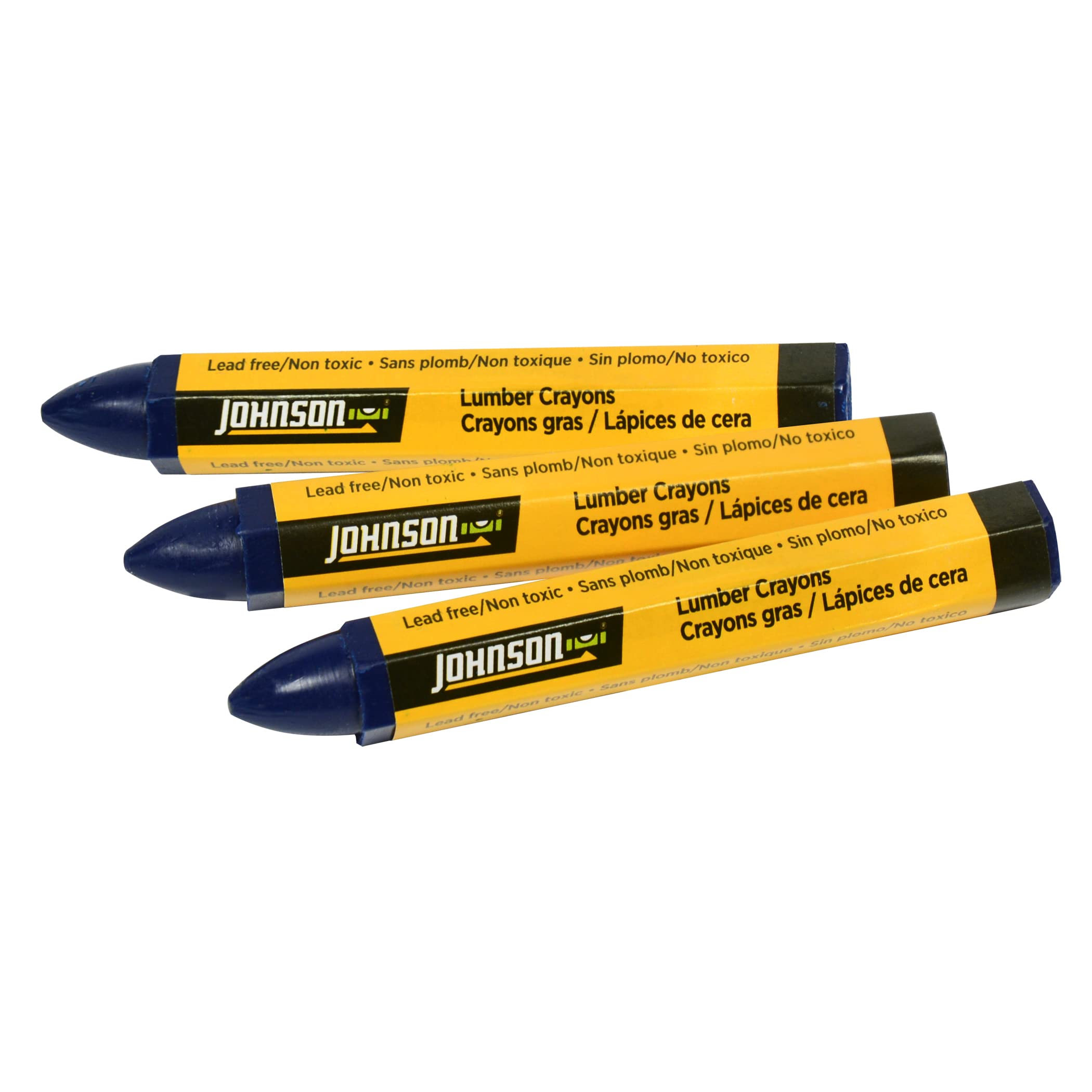 Johnson Level 40-0654 Blue Lumber Crayons - 3/Pack