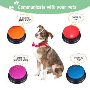 FINEST+ Voice Recording Button for Communication Pet Training Buzzer, 30 Second Record&Playback Dog Toy, Voice Recording Clicker for Cat, Puppy, Pet Trainin, Funny Gift for Study Office Home 4 Pcs