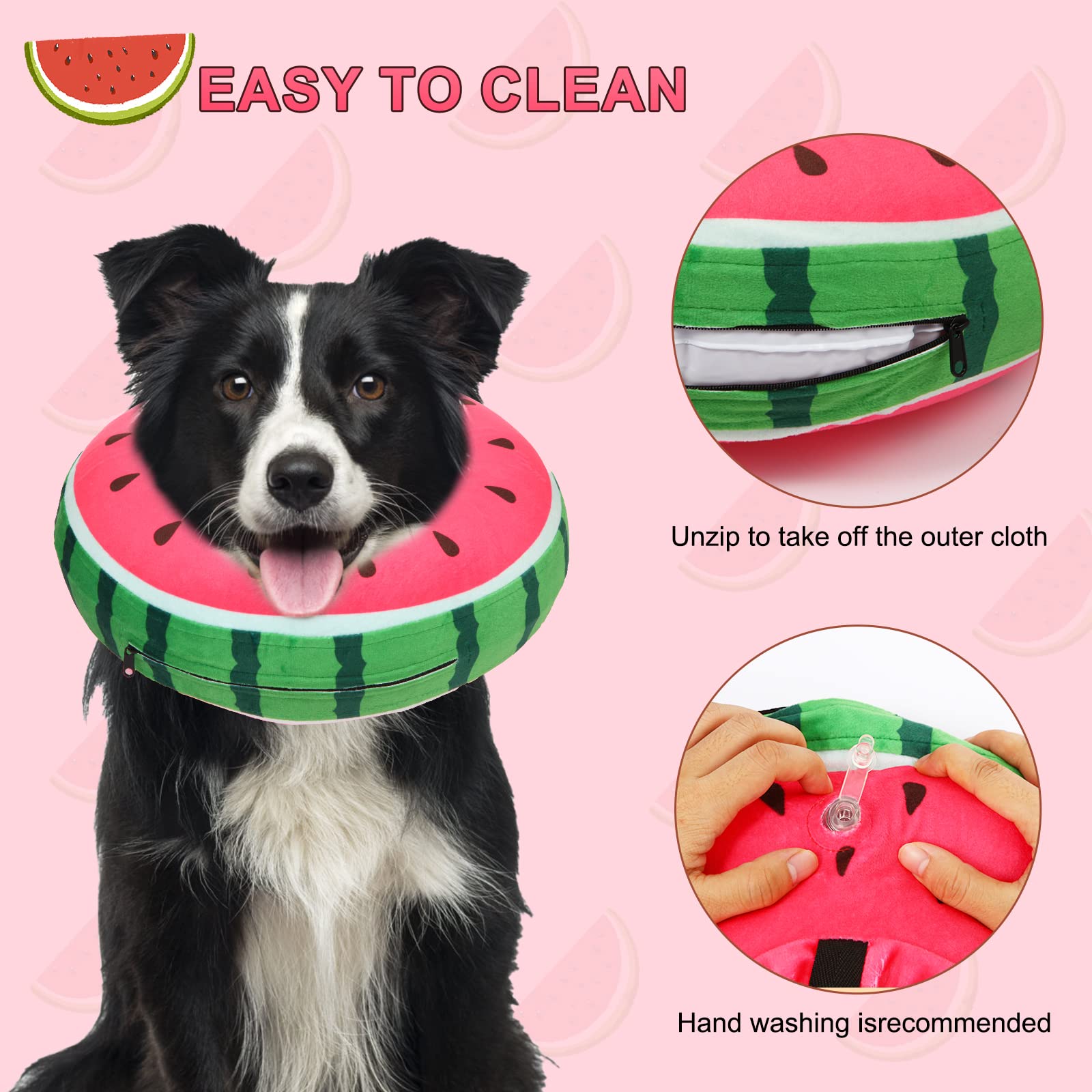 Dog Cone for Large Medium Small Dogs and Cats, Inflatable Dog Donut Collar Cone Soft Recovery Cones for Dogs After Surgery, Adjustable E Collar Does not Block Pet Vision