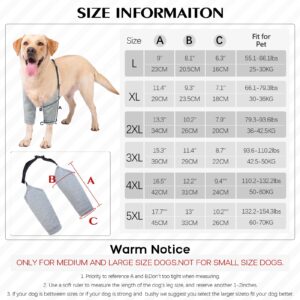 ROZKITCH Dog Surgery Recovery Sleeve for Front Legs, Pet Prevent Licking Wound Elbow Brace Protector, Dog Leg Sleeve to Stop Licking Cone Collar Alternative for Sprain ACL CCL Arthritis Grey 2XL