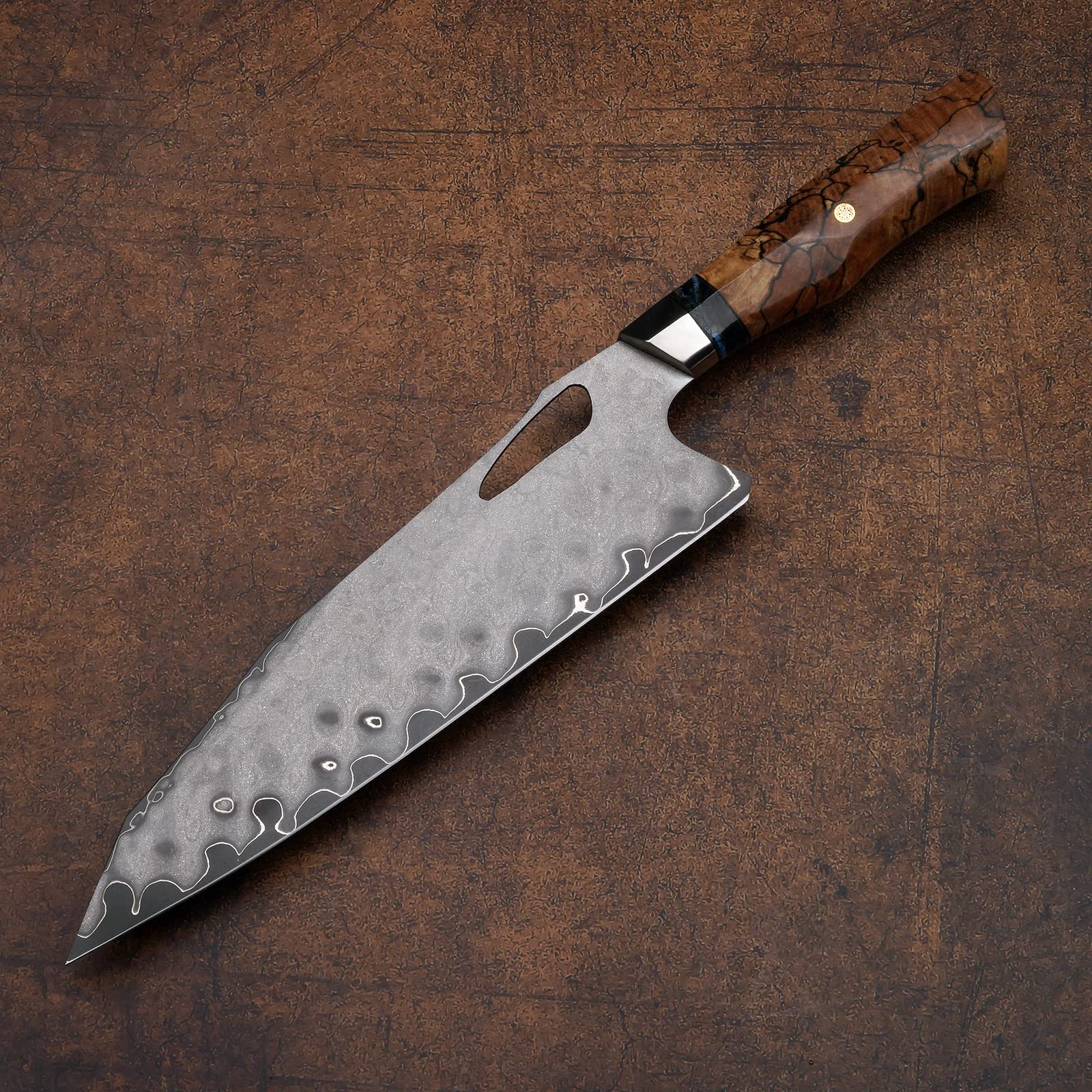 FZIZUO Damascus steel Japanese chef's knife, Skd11 Sanhe Steel professional handmade, very sharp Japanese cleaver, suitable for restaurant kitchen knives and home cooking knives