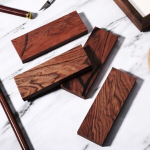 4 Pieces Ironwood Knife Handle Material Natural Wood Knife Handle Scales Knife Scales for DIY Crafts (5.12 x 1.77 x 0.51 Inch)