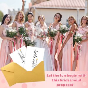 Sabary 10 Pcs Will You Be My Bridesmaid Card Set Bridesmaid Proposal Card with Envelopes and Seals 8 Bridesmaid Cards 1 Maid of Honor Card and 1 Matron of Honor Card Bridesmaid Proposal Gifts