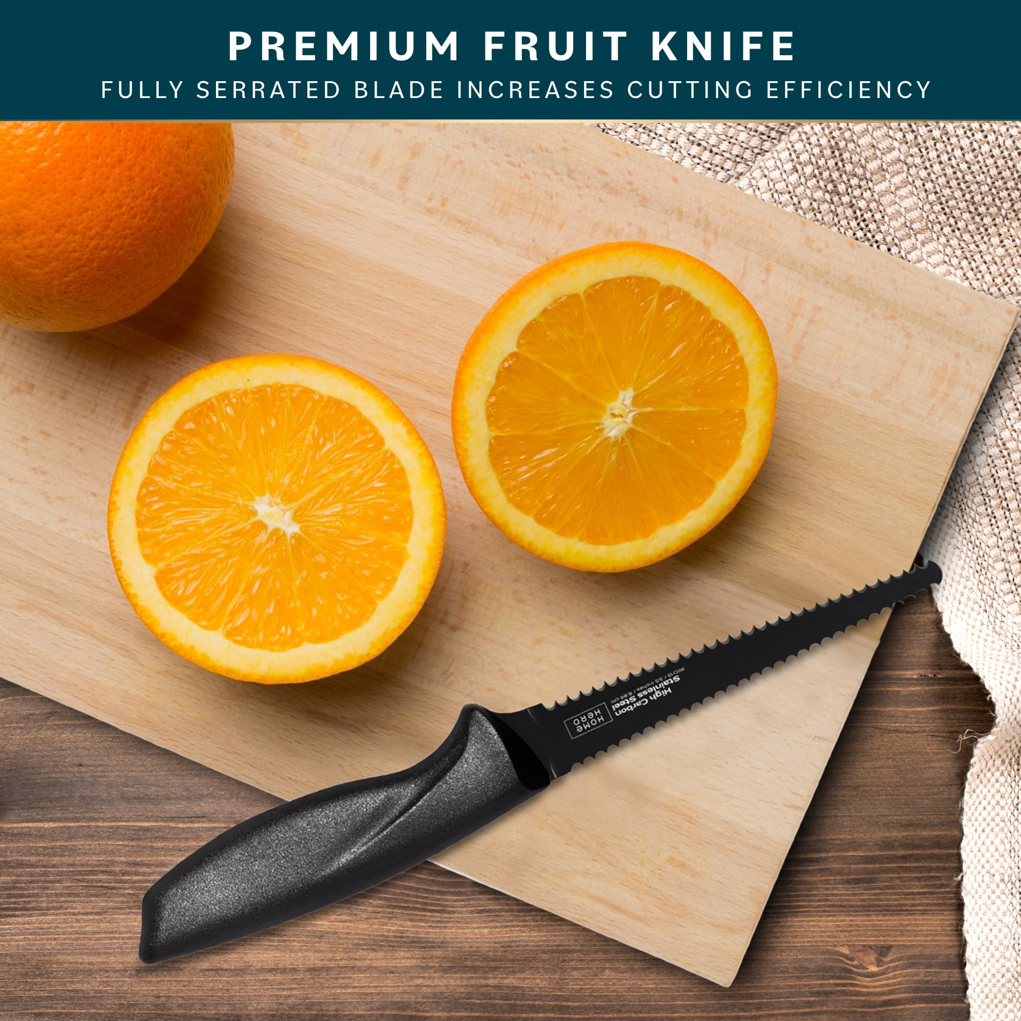 Home Hero 2 Pcs Grapefruit Knife with Sheath - High Carbon Stainless Steel Chopping Knife with Ergonomic Handle - Razor-Sharp Multi-Purpose Kitchen Knife for Chopping Vegetable and Cooking