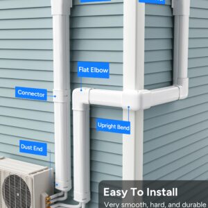 Toutgood 4'' 7.5Ft Mini Split Line Set Cover kit for Ductless Mini Split Air Conditioner and Heat Pumps PVC Decorative, Central AC, Upgraded UV-Proof Strong&Durability