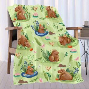 Cabybara Blanket | Ultra-Soft Cute Capybara Flannel Blanket for Boys Girls | Plush Cozy Warm Funny Animal Throw Blanket | Funny Gift for Animal Lover | 40"x50" Cabybara Lover Gift Blanket for Kids