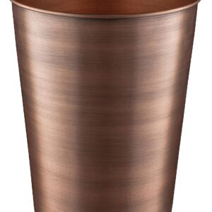 Monarch Abode Handcrafted Metal Wastebasket Trash Can for Home Office Bedroom, Decorative Wastebasket, Modern Bathroom Decor, Durable, Standard, Antique Copper Finish