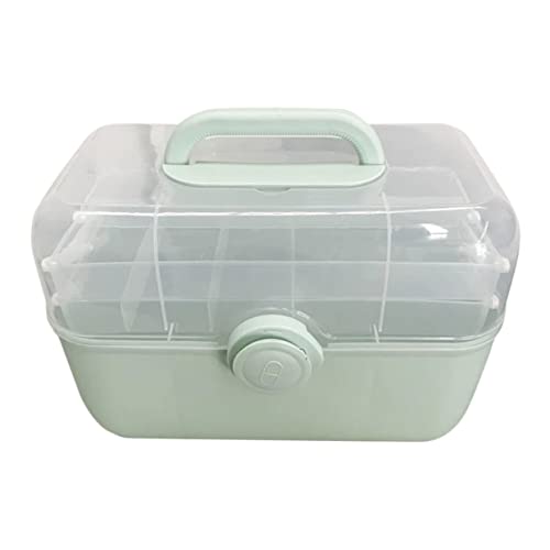 KICHOUSE Large Capacity Multi Medicine Organizer Box Lockable Storage Box for Family Use Home Medicine Box with Detachable Tray for Emergency Supplies