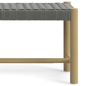 SIMPLIHOME Dahlia SOLID ACACIA WOOD 46 Inch Contemporary Outdoor and Indoor Bench in Grey, For the Garden