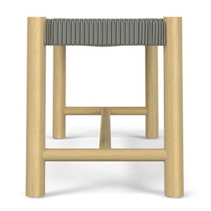 SIMPLIHOME Dahlia SOLID ACACIA WOOD 46 Inch Contemporary Outdoor and Indoor Bench in Grey, For the Garden