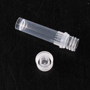 100Pcs 1ml Transparent Lab Plastic Frost Test Tubes Vial Seal Cap, Graduated Marks Centrifuge Tubes Skirted Conical Bottom for Laboratory School Educational