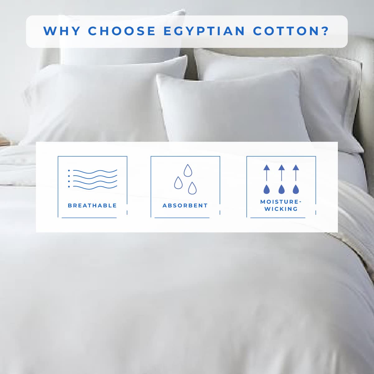 Kotton Culture 100% Egyptian Cotton 3 Piece Premium Duvet Cover Set - 1200 Thread Count - Soft Duvet Cover with Zipper and Corner Ties, and 2 Pillow Shams - Sateen Weave (White, King)