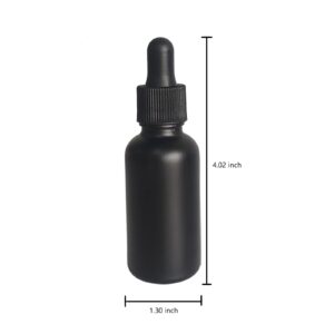 BEGIKET 12 Pack 1oz Black Coated Glass Dropper Bottle,30ml Frosted Black Glass Bottles with Eye Droppers,for Essential Oils,Leakproof Travel Bottles, Oil Bottles for Hair