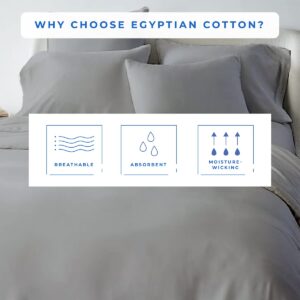 Kotton Culture 100% Egyptian Cotton 1 Piece Luxury Duvet Cover Set - 1200 Thread Count - Soft Duvet Cover with Zipper and Corner Ties - Sateen Weave Oversized King Size - Silver