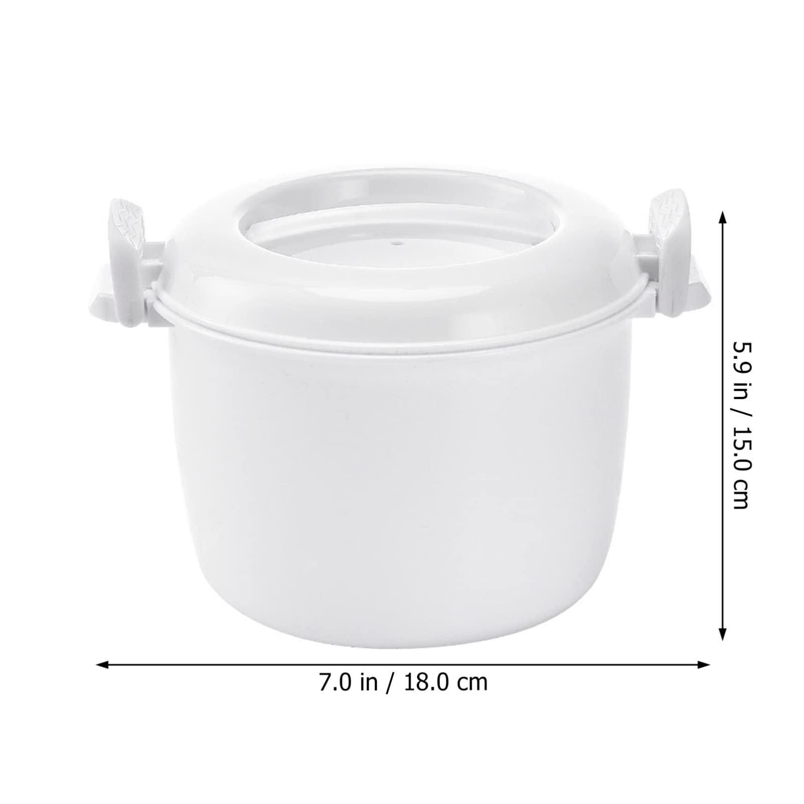 Microwave Rice Cooker Rice Steamer:2pcs Round Microwave Food Container Microwaveable Rice Pasta Cooker Microwave Rice Steamer for Rice Chicken Pasta