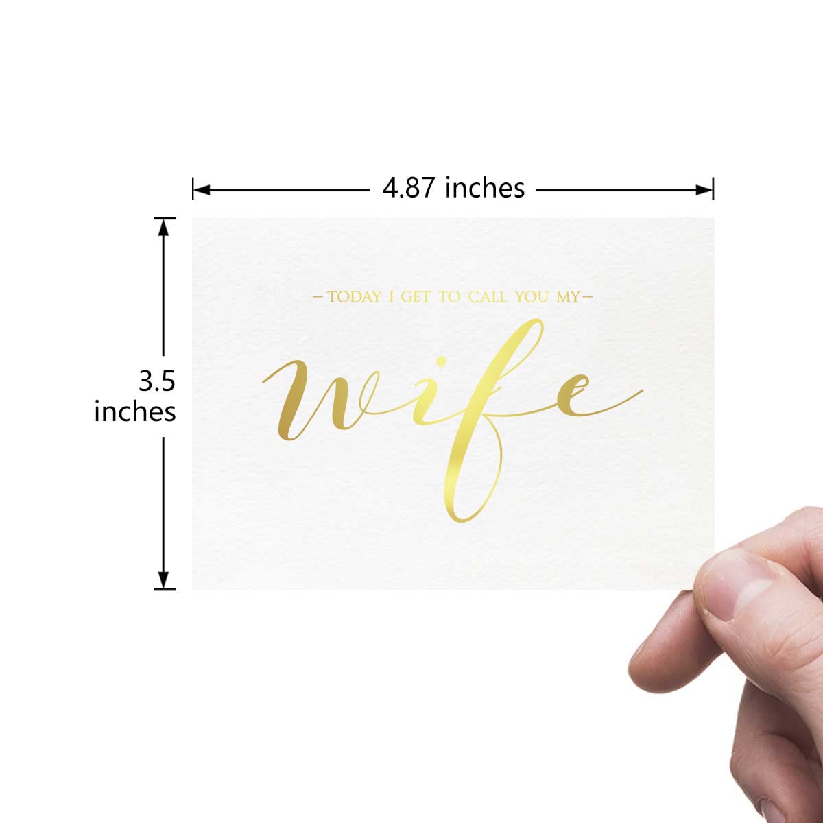 MAGJUCHE Today I Get To Call You My Wife Wedding Day Card, Gold Foil To Bride Card