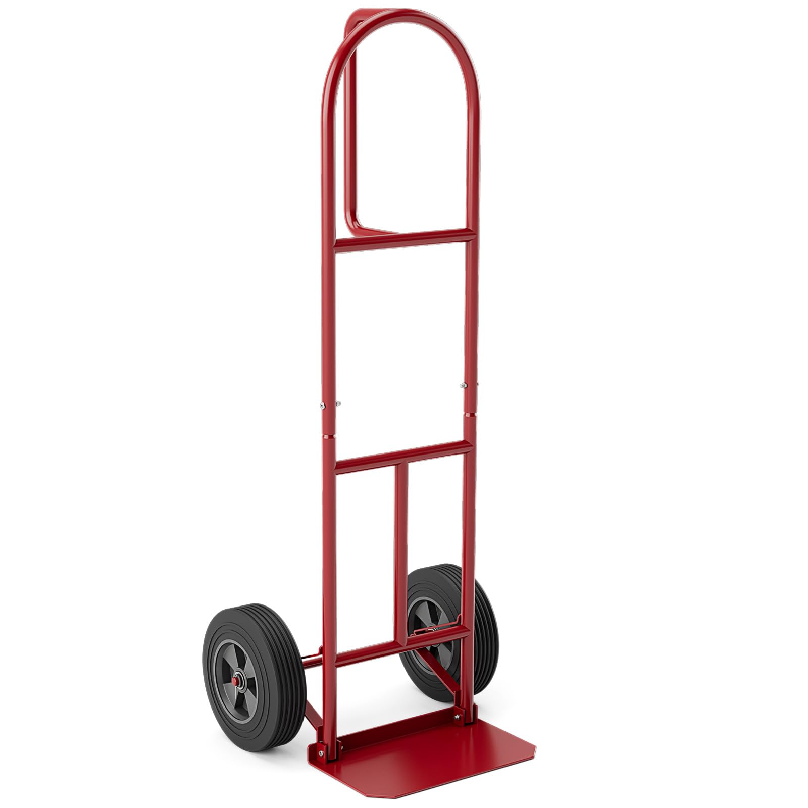 S AFSTAR P-Handle Hand Truck, High Back Sack Barrow with 10" Wheels, Built-in Double Bearings and Foldable Load Plate, Heavy Duty Trolley for Lifting, Moving, Delivery, 660 LBS Max Load (Red)