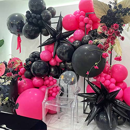 Black Star Balloons, 40 Pcs Starburst Balloon Thickened, 28 Inch Star Explosion Foil Balloons Metallic for Birthday Graduation Baby Shower Wedding Anniversary Backdrop Decorations Party Supplies