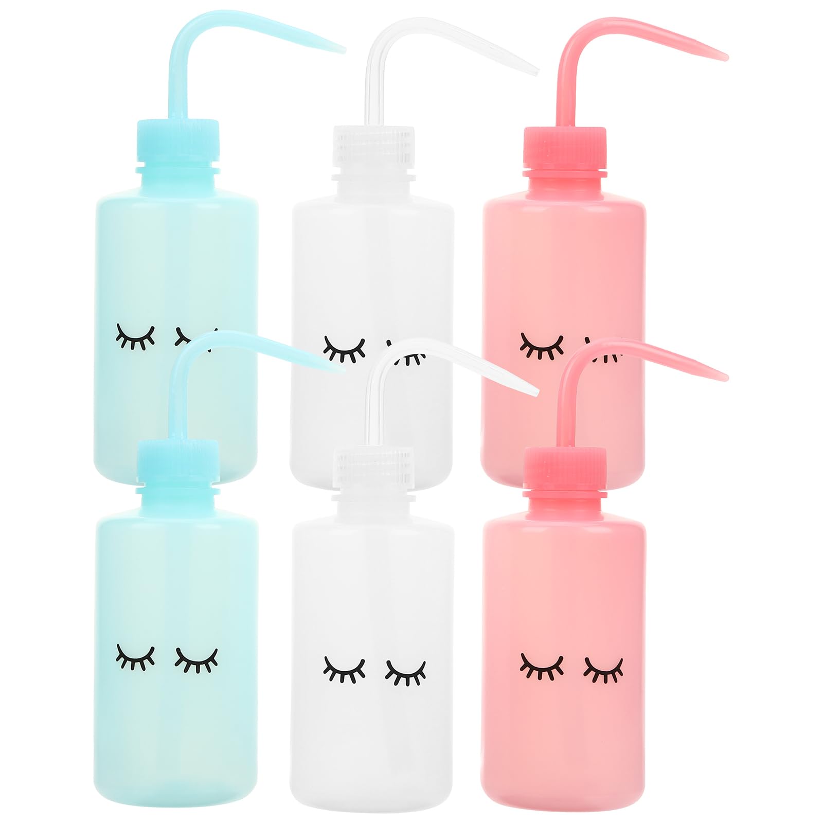 VILLCASE 6pcs Curved Mouth Kettle Lash Bottle for Water Laboratory Wash Bottle Plant Watering Can Eyelash Wash Bottle Wash Bottle Lash Water Bottle Squeezer Squeeze Washing Bottle