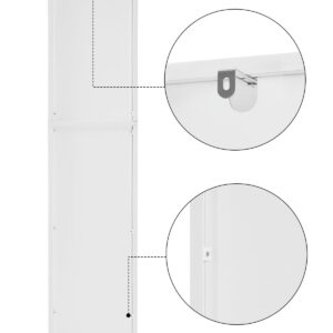 usikey 55.9" H Bathroom Storage Cabinet, Slim Tall Cabinet, Narrow Storage Cabinet with 2 Drawers & 3 Open Shelves, for Bathroom, Living Room, White