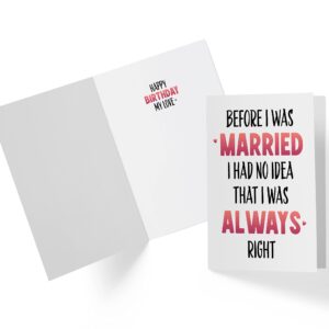 Karto Sweet Birthday Card For Husband, Large 5.5 x 8.5 Birthday Cards For Husband, Birthday Card For Him - Husband Birthday Card - Always Right