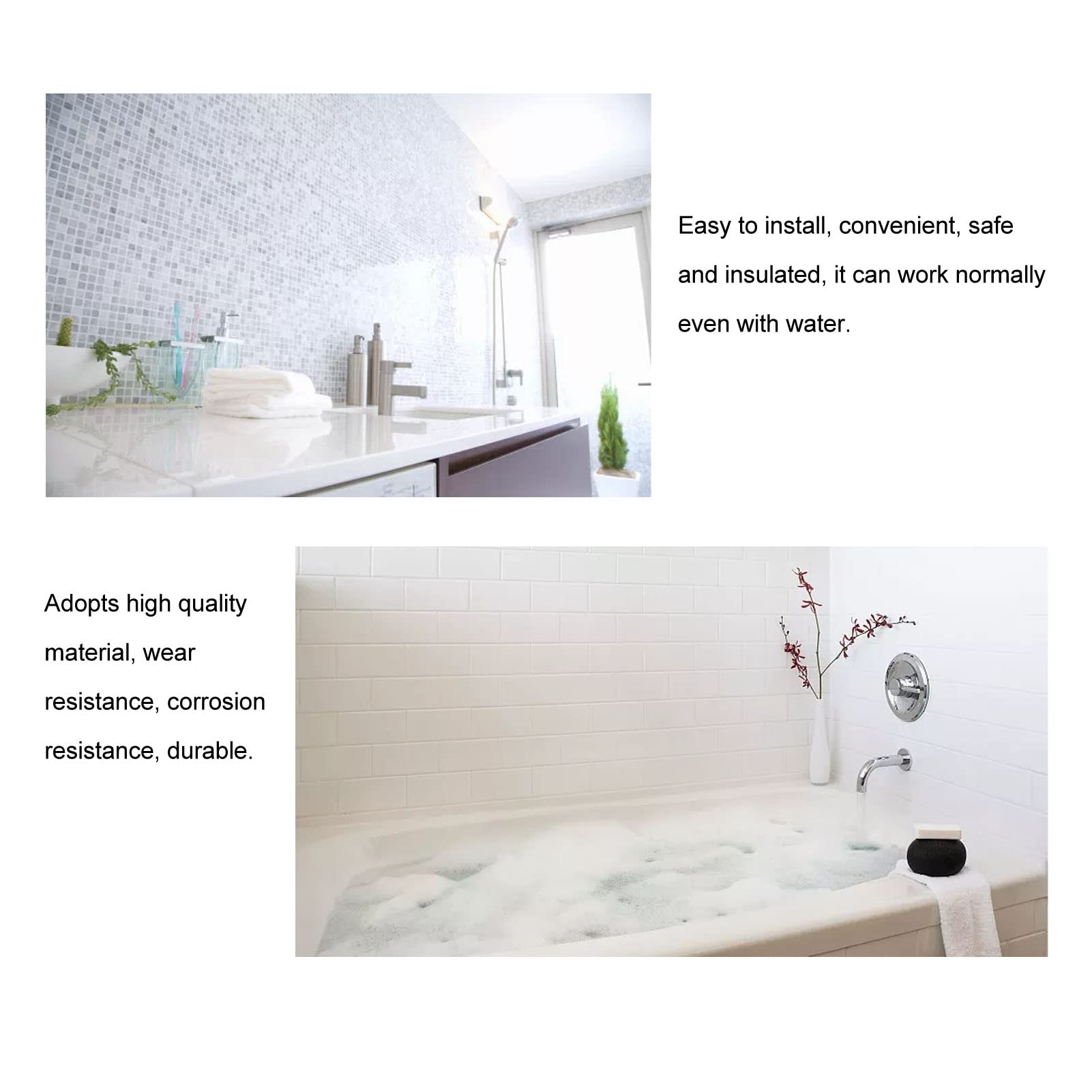 Air Switch Hose Kit, Wide Application Stainless Steel Durable Garbage Disposal Switch Resistance for Massage Bathtub