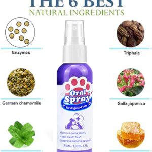 Petry Oral Spray, Petry Teeth Cleaning Spray for Dogs & Cats, Pet Breath Freshener Spray Care Cleaner 60ml, Pet Oral Spray Clean Teeth, Dog and Cat Natural Breath Freshener