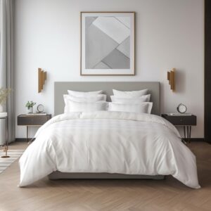 kotton culture 100% egyptian cotton 3 piece premium duvet cover set - 1200 thread count - soft duvet cover with zipper and corner ties, and 2 pillow shams - sateen weave (white, oversized king)