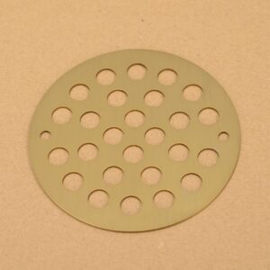 Evangeline 4 Inch Shower Drain Cover Replacement Bathroom Grate Drain Strainer Round (Brushed Gold)