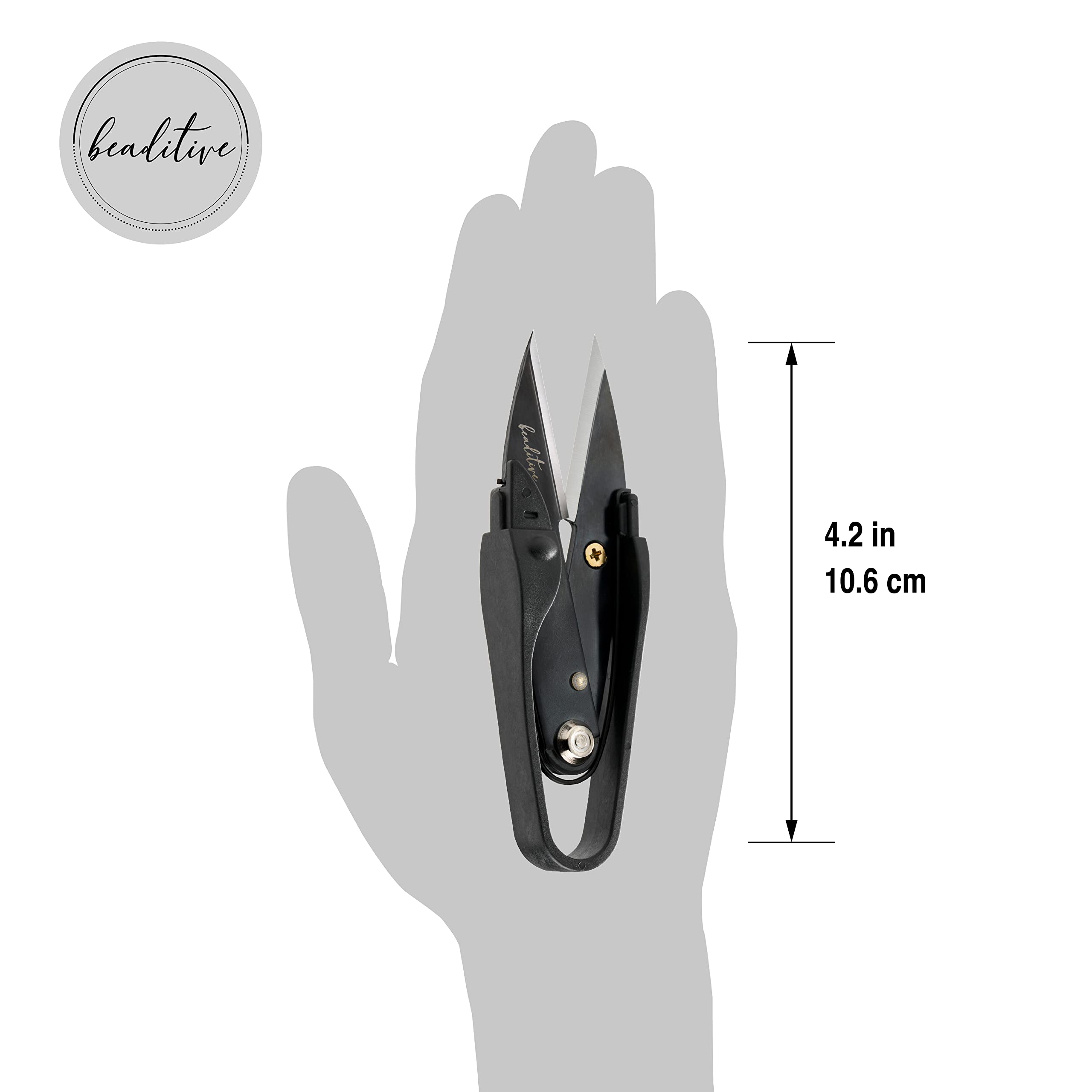 Beaditive Premium Thread Snips - Thread, Yarn, Embroidery Snipper for Sewing, Quilting, Knitting, Jewelry Making - High-Carbon Steel Blades with Protective Cap and Lanyard