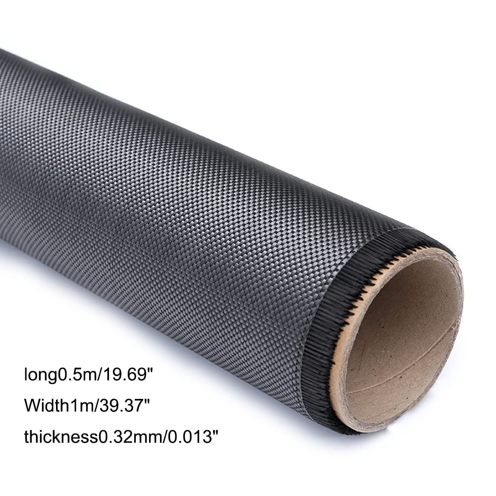 BAIWANLIN Carbon Fiber Fabric Cloth High Strength Lightweight for Car Modification | 240g/m² | 1m/39.37" Wide Roll length0.5m/19.69",Plain