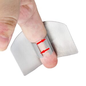 Unlorspy 8 Pcs Stainless Steel Finger Guards, 63 x 46mm Finger Protector for Cutting Food, Finger Guard for Cutting Vegetables Metal Finger Guard Finger Shield for Chopping