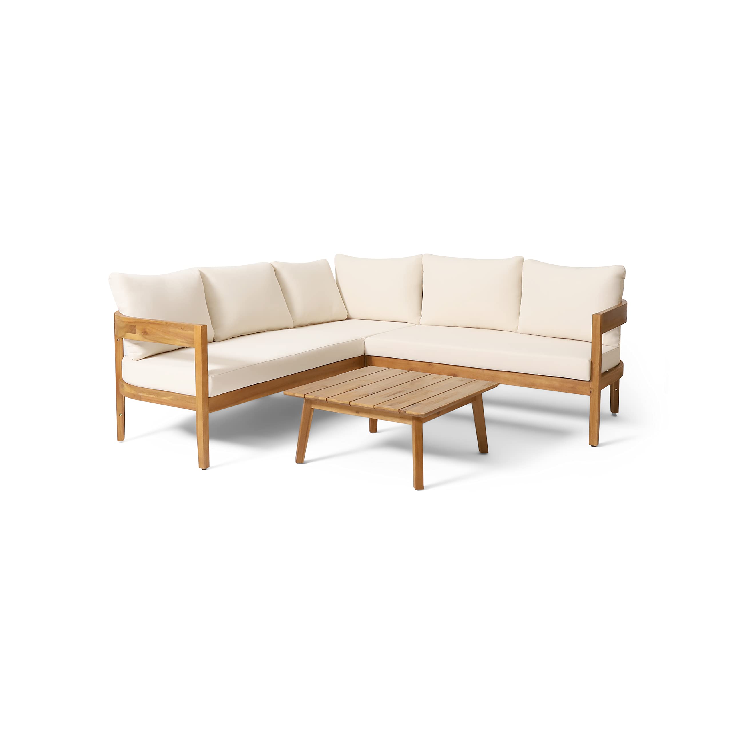 Christopher Knight Home 317355 Brooklyn Chat Set, Teak + Beige