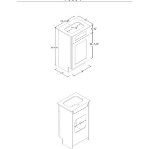 DISAR Free Standing Single Sink White Bathroom Vanity with Ceramic Counter Top - Soft Close Doors, Modern Small Bath Cabinet - Bathroom Vanities with Sink Combo - No Assembly Needed, 19.63'' inch