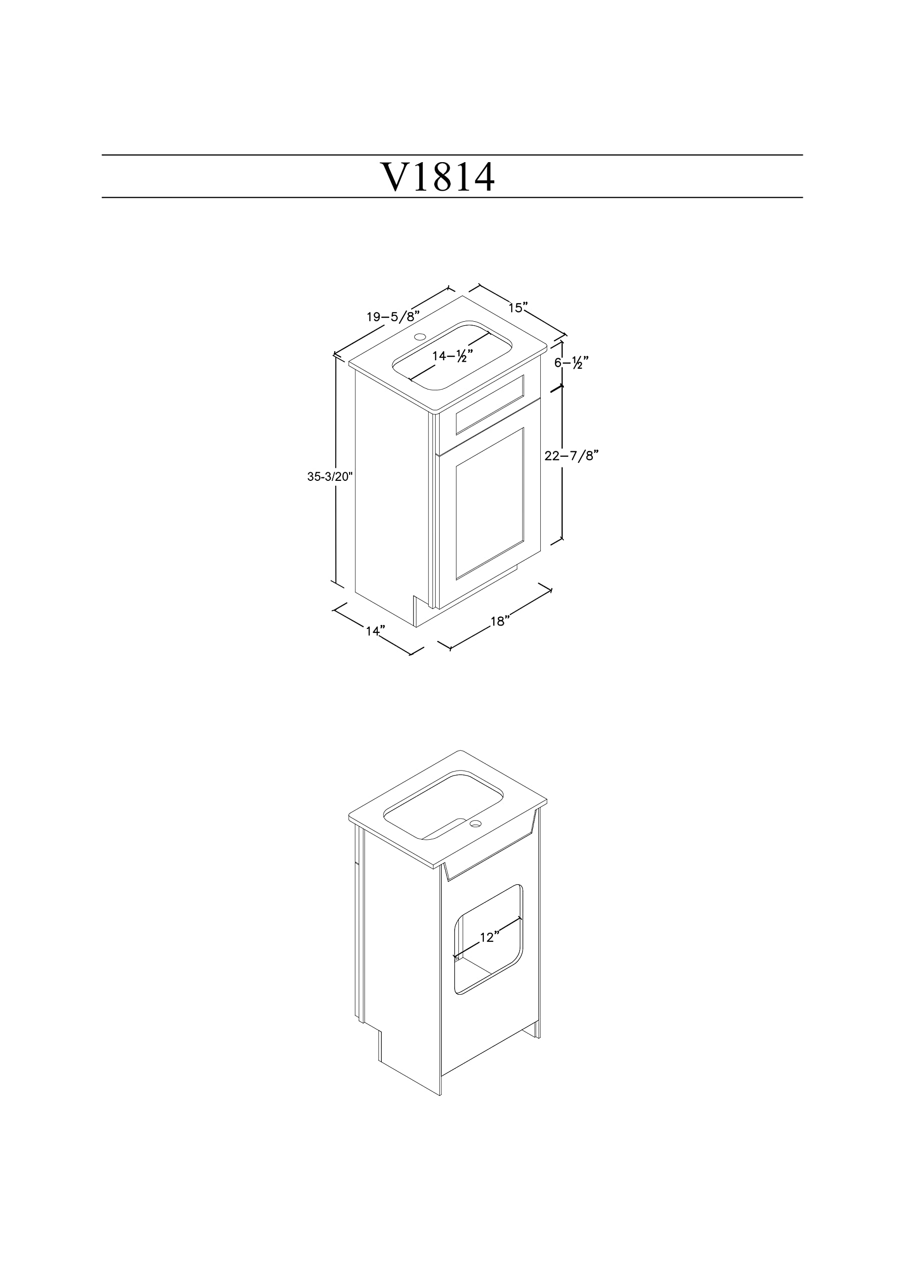 DISAR Free Standing Single Sink White Bathroom Vanity with Ceramic Counter Top - Soft Close Doors, Modern Small Bath Cabinet - Bathroom Vanities with Sink Combo - No Assembly Needed, 19.63'' inch