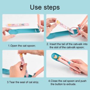 gofidin 2PCS Pet Feeder Cat Strip Squeeze Spoon, Multifunctional Pet Spoons Cat Feeder, Cat Wet Food Spoon Pet Food Spoon