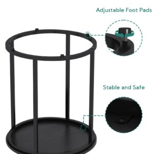 Yusong Round End Table, 20" Accent Small Side Table Nightstand Modern Bedside Table for Living Room Bedroom Office Small Spaces,Black