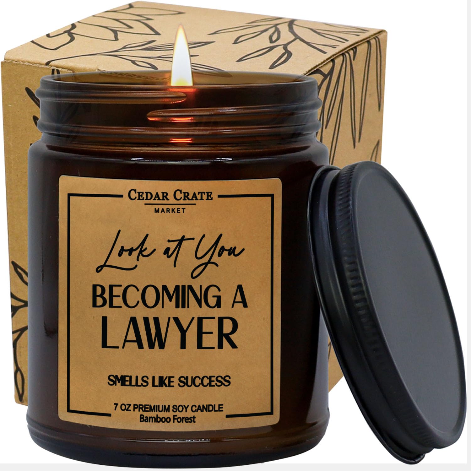 Lawyer Graduation Gifts for Women Men | Law Office Decor | College, Law School Graduation Gifts | Passing The Bar Exam Gifts | Look at You Becoming A Lawyer Funny Gifts |Bamboo Scented Candle